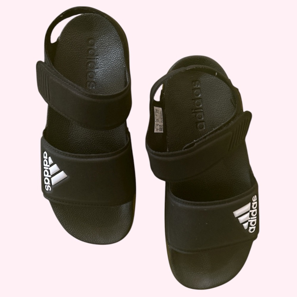 Adidas Kids Black Slide Sandals